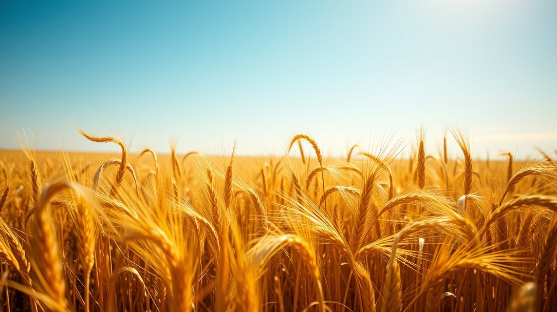 Aranyló gabonaföld látványa napos időben