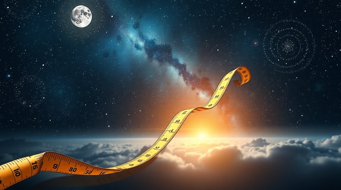 Mérőszalag a csillagos ég alatt álom értelmezéséhez.