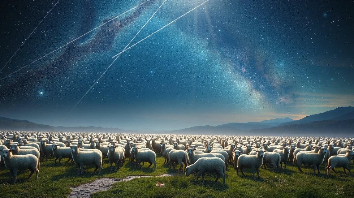 Álom a nyájjal, a közösség és alkalmazkodás szimbóluma.