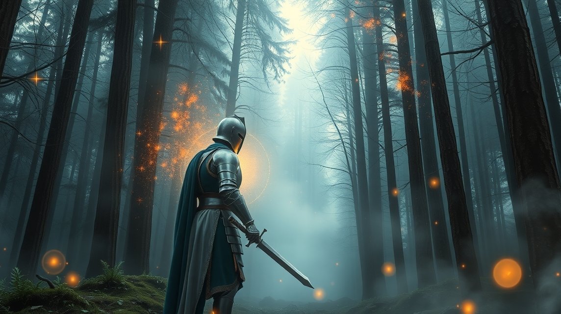 Álomfejtés: Páncéllal álmodó harcos az erdőben.