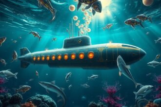Tengeralattjáró a tenger mélyén, felfedezés és rejtett vágyak szimbóluma