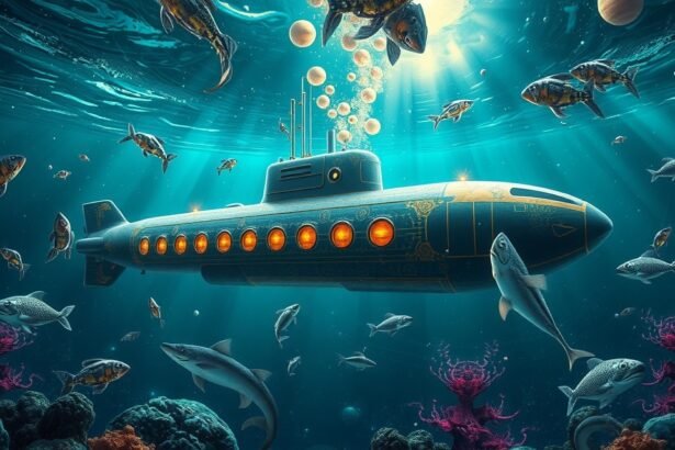 Tengeralattjáró a tenger mélyén, felfedezés és rejtett vágyak szimbóluma