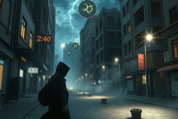 Álomfejtés: sötét városi utca rablás szimbólummal.