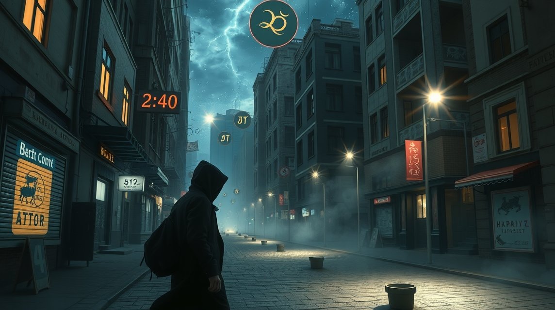 Mit jelent rablással álmodni? – Részletes álomfejtés és értelmezés. Álomfejtés: sötét városi utca rablás szimbólummal.