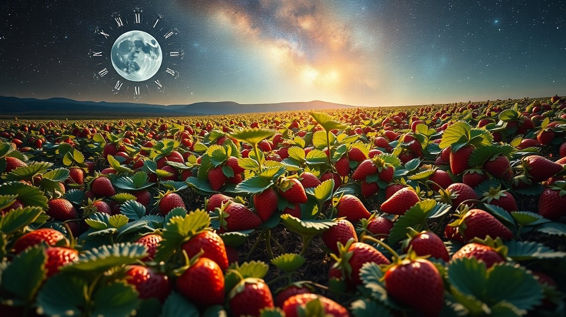 Szamóca mező, éjszakai égbolttal és teliholddal