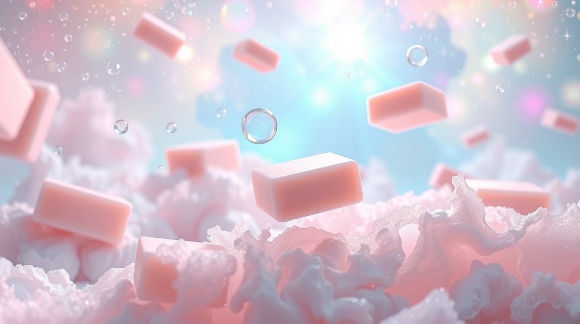 Szappanok lebegnek a habban, a tisztulás szimbólumaként.